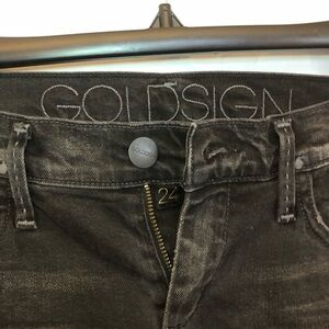 24 Goldsign Marcie Skinny Thrill Charcoal Ankle Zipper Denim Jean